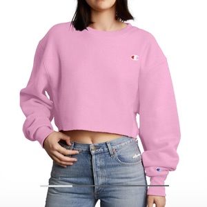 Champion Reverse Weave Cropped Cut Off Crew Sweatshirt
